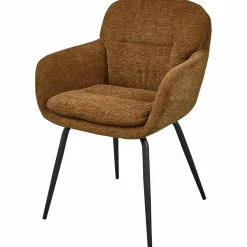 Clearance WOOOD Runa eetkamerstoel chenille Karamel bruin/geel