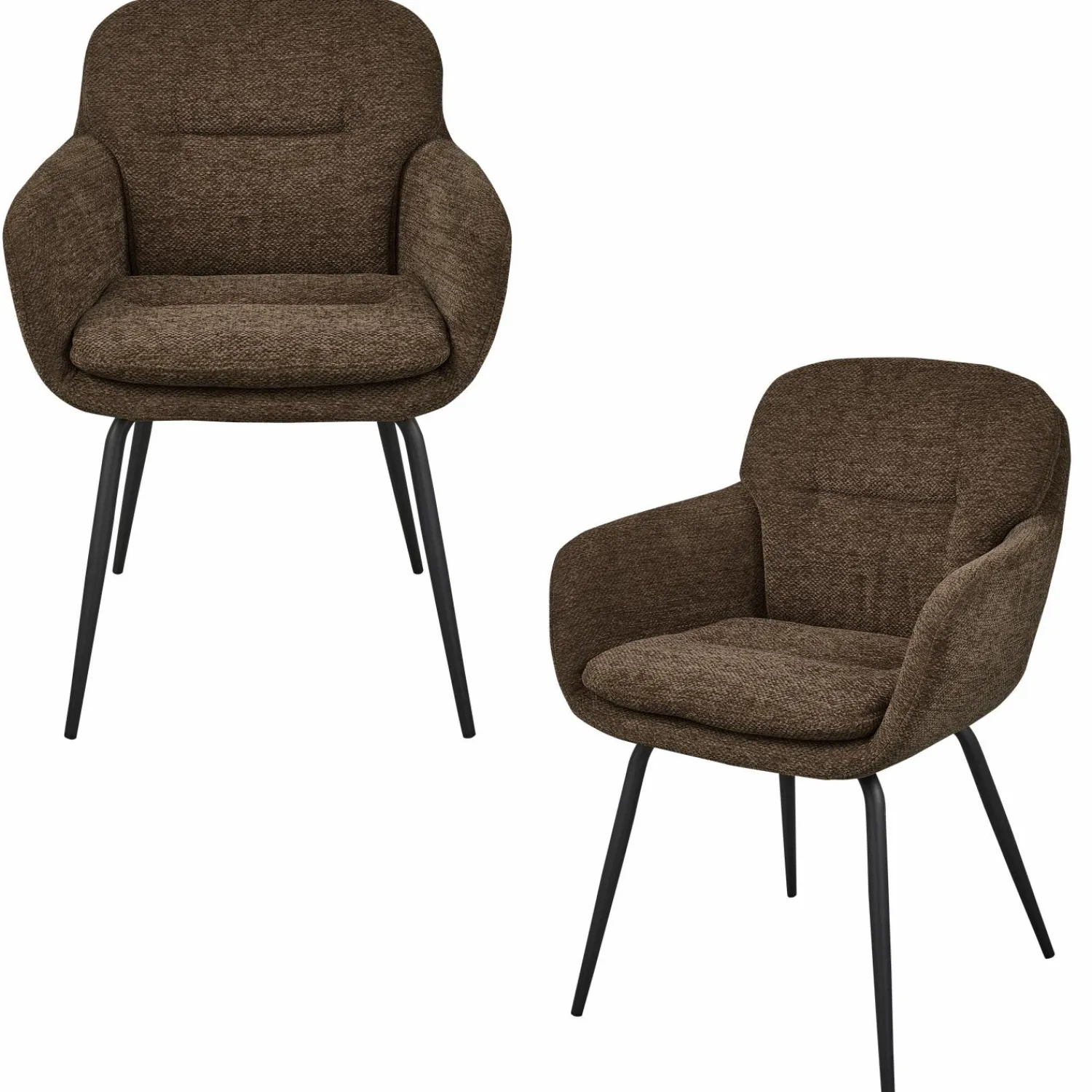 Sale WOOOD Runa eetkamerstoel chenille Warm bruin