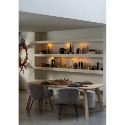 Outlet WOOOD Runa eetkamerstoel chenille donker zand Donkerzand