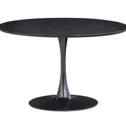 WOOOD Sammy eettafel trompetvoet rond mdf zwart ø120 cm