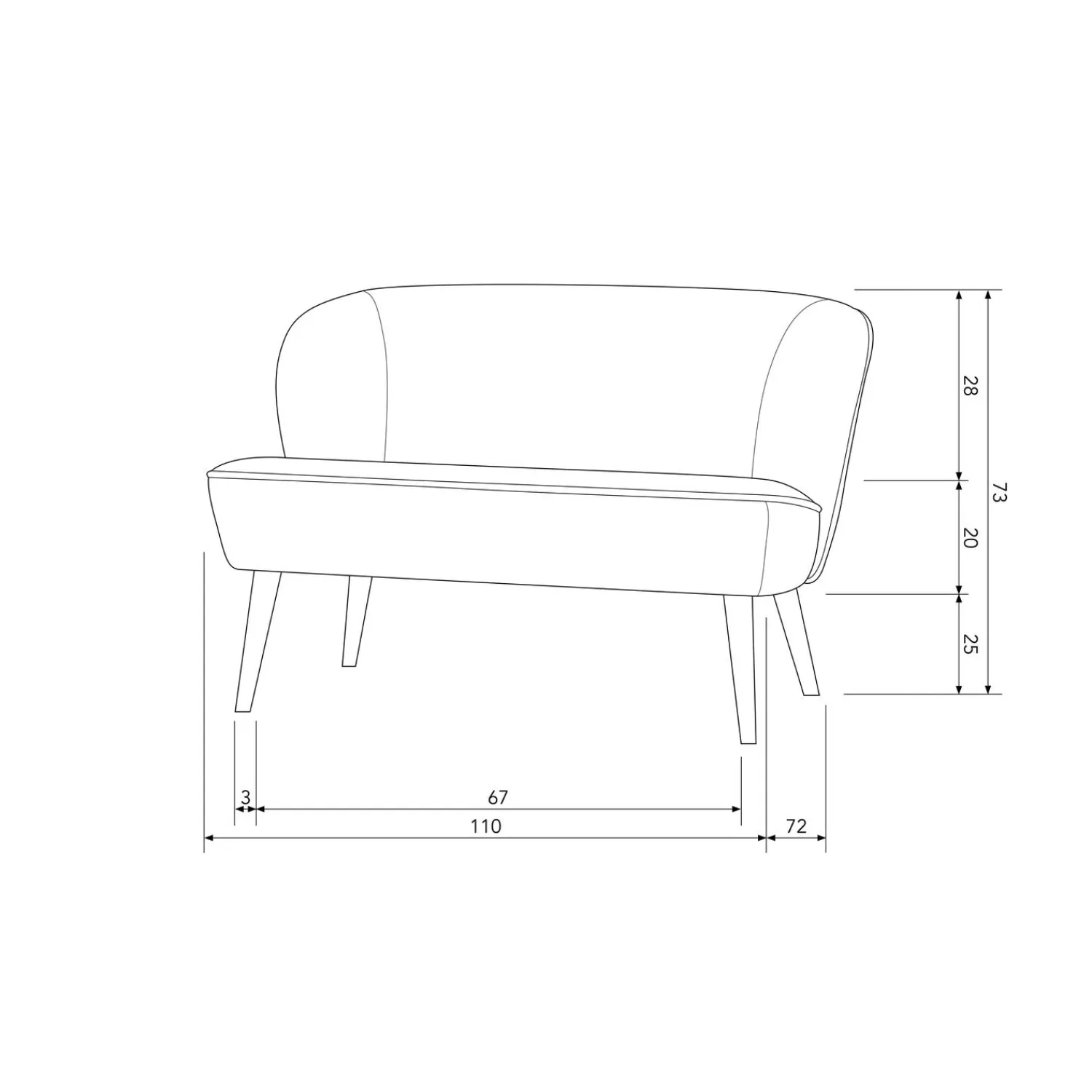 Clearance WOOOD Sara bankje velvet warm Groen