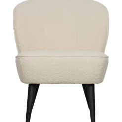 Best WOOOD Sara fauteuil bouclé crème