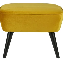 Outlet WOOOD Sara hocker op poten velvet Oker