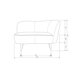 Discount WOOOD Sara lounge fauteuil rechts velvet Khaki