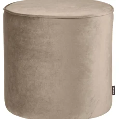 Outlet WOOOD Sara poef hoog velvet 46xø46 Khaki