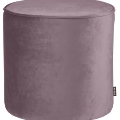 WOOOD Sara poef hoog velvet 46xø46 Warm lila