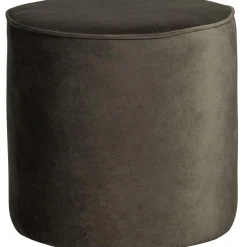 Discount WOOOD Sara poef hoog velvet warm 46xø46 Groen
