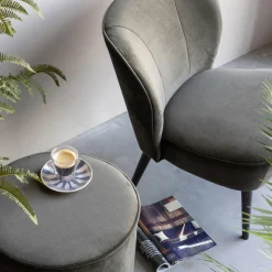 Discount WOOOD Sara poef hoog velvet warm 46xø46 Groen