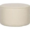 Outlet WOOOD Sara poef laag bouclé crème 36xø60