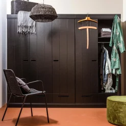 Discount WOOOD Sara poef laag velvet 36xø60 Army