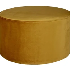 Online WOOOD Sara poef laag velvet 36xø60 Oker