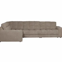 Outlet WOOOD Second Date hoekbank links ribstof Mud