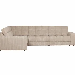 Sale WOOOD Second Date hoekbank links ribstof Travertin