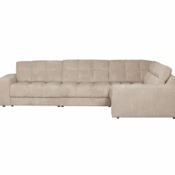 Sale WOOOD Second Date hoekbank rechts ribstof Travertin