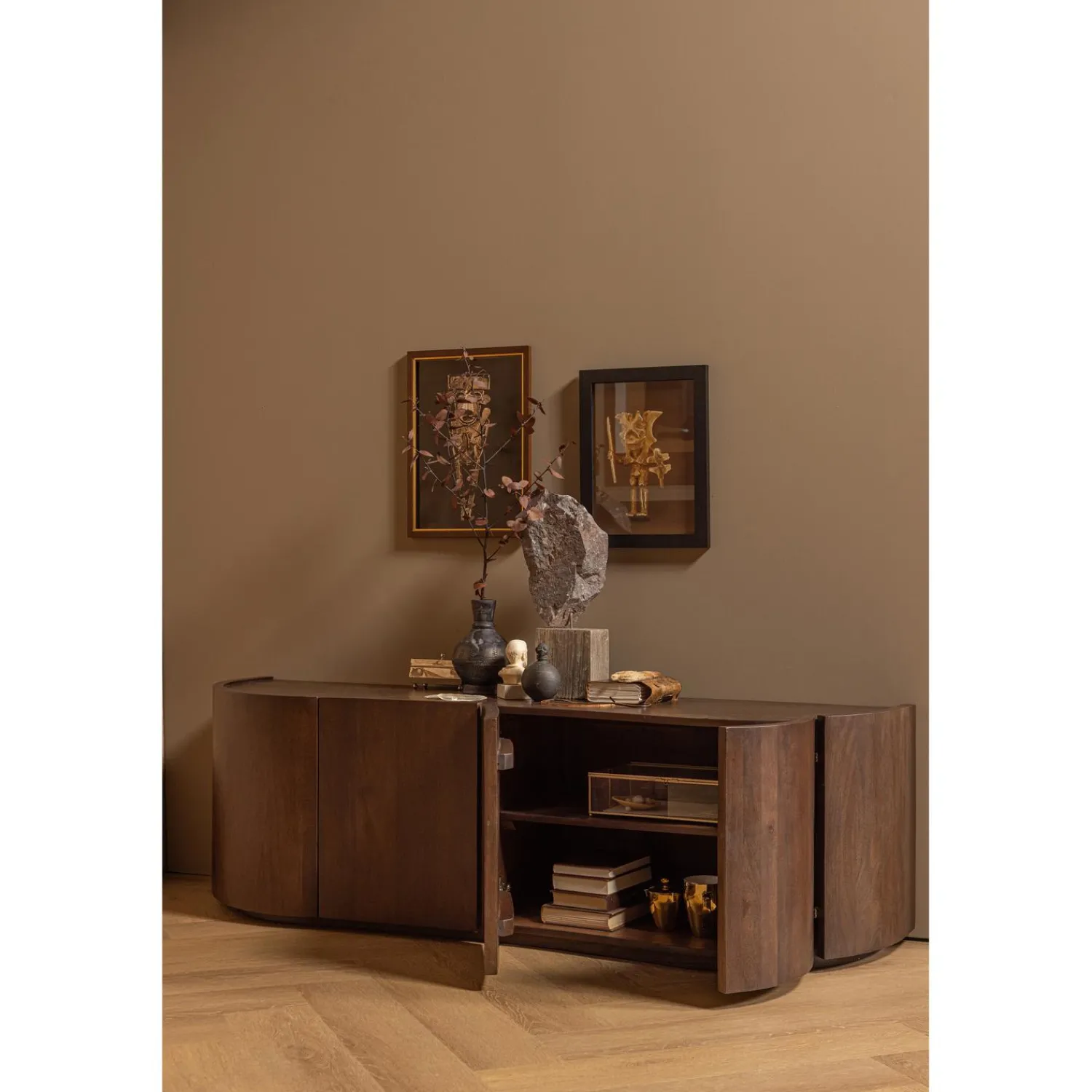 Discount WOOOD Sense dressoir 4-deurs mango hout walnoot