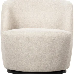 Best WOOOD Serra draaifauteuil geweven stof Off white