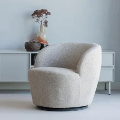New WOOOD Serra draaifauteuil Naturel melange