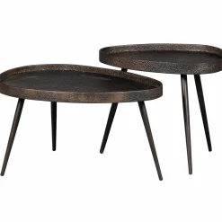 Clearance WOOOD Set v 2 - Crude bijzettafels antique brons