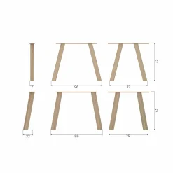 Hot WOOOD Set v 2 - Haarlem 4-standen poot eiken pebble grey