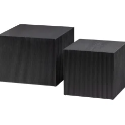 Best WOOOD Set v 2 - Sanne bijzettafels vierkant zwart