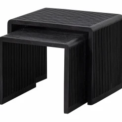 Sale WOOOD Set v 2 - Willa bijzettafels recycled teak zwart