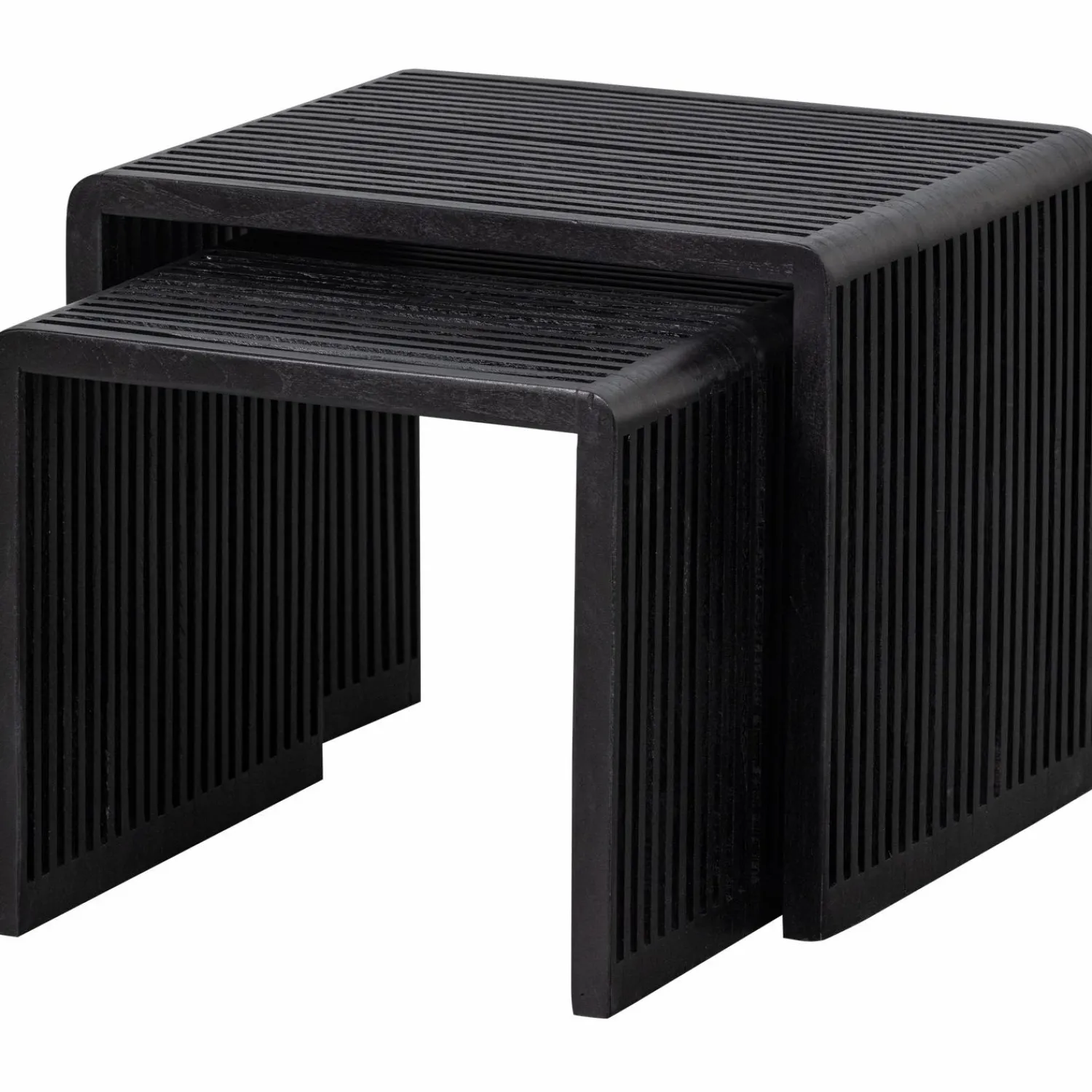 Sale WOOOD Set v 2 - Willa bijzettafels recycled teak zwart