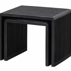 Sale WOOOD Set v 2 - Willa bijzettafels recycled teak zwart