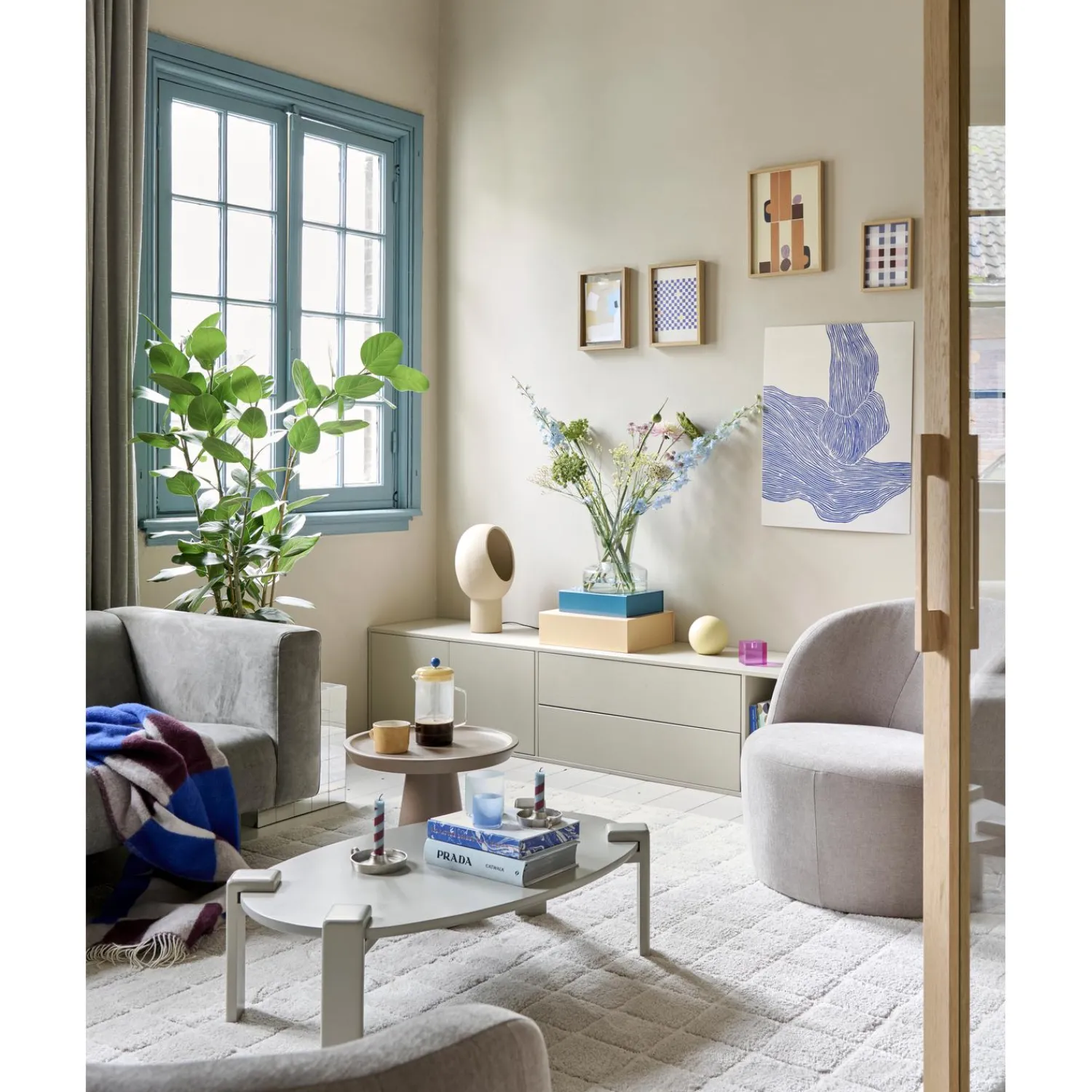 Discount WOOOD Settle Down tv meubel 200 cm grenen dust