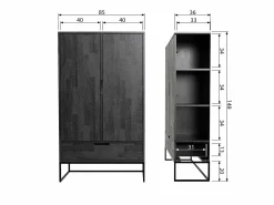 Clearance WOOOD Silas 2-deurs kast essen Blacknight