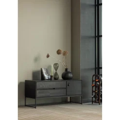 Outlet WOOOD Silas tv meubel 120 cm essen Blacknight