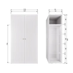 Outlet WOOOD Sipke garderobekast grenen wit