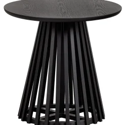 Online WOOOD Slats High bijzettafel hout zwart 48xø50