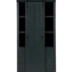 Outlet WOOOD Slide kast Barn bezaagd mat Zwart