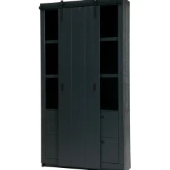 Outlet WOOOD Slide kast Barn bezaagd mat Zwart
