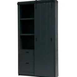 Outlet WOOOD Slide kast Barn bezaagd mat Zwart
