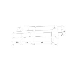 New WOOOD Sloping hoekbank links Off white melange