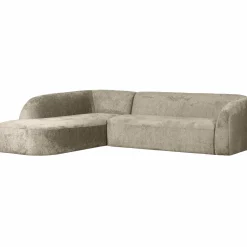 Online WOOOD Sloping hoekbank links structure velvet Wheatfield