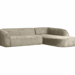 Clearance WOOOD Sloping hoekbank rechts structure velvet Wheatfield