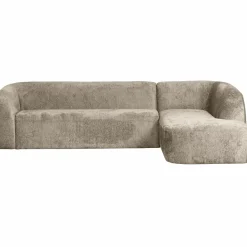 Clearance WOOOD Sloping hoekbank rechts structure velvet Wheatfield