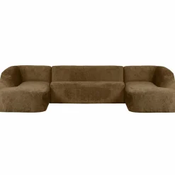 Best WOOOD Sloping U-vorm bank structure velvet Brass