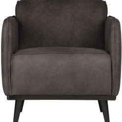 Best WOOOD Statement fauteuil met arm ecoleer Donkergrijs
