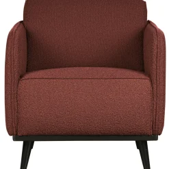 Discount WOOOD Statement fauteuil met arm bouclé kastanje Kastanjebruin