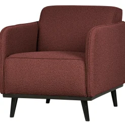 Discount WOOOD Statement fauteuil met arm bouclé kastanje Kastanjebruin