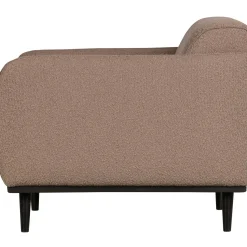 Best WOOOD Statement fauteuil met arm bouclé Nougat