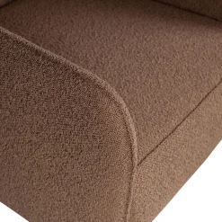 Best WOOOD Statement fauteuil met arm bouclé Nougat