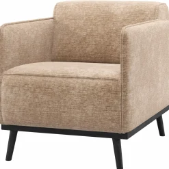 Sale WOOOD Statement fauteuil met arm chenille velvet perzik roze Perzikroze