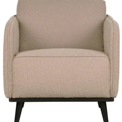 WOOOD Statement fauteuil met arm bouclé Beige