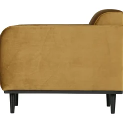Clearance WOOOD Statement fauteuil met arm velvet Honinggeel
