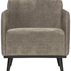 Clearance WOOOD Statement fauteuil met arm ribstof clay Kleigrijs