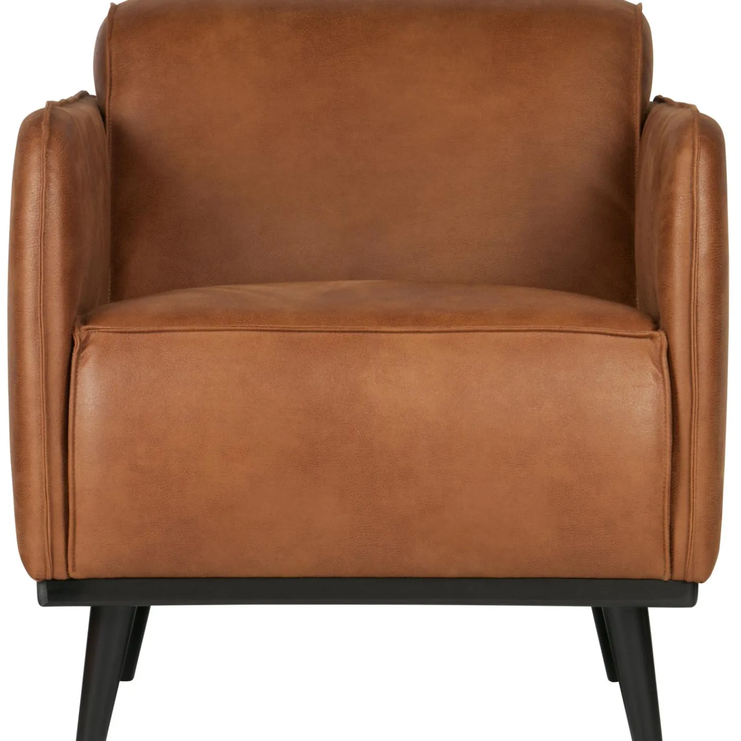 Best WOOOD Statement fauteuil met arm ecoleer Cognac